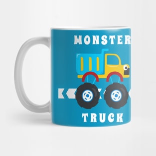 Vector illustration of monster truck with cartoon style Mug